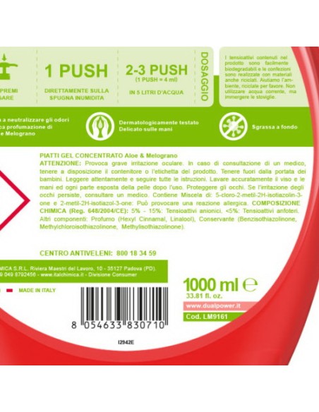 dual power detersivo per piatti e stoviglie con erogatore 1l aloe melograno: tuttocasashop.it: pulizia e cura della casa