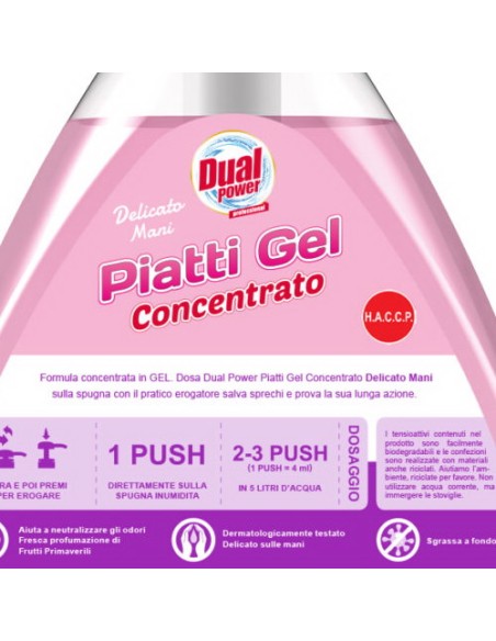 dual power detersivo per piatti e stoviglie con erogatore - 1l - delicato: tuttocasashop.it: pulizia e cura della casa