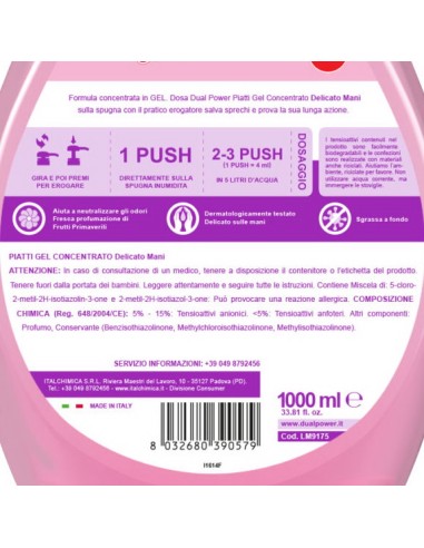 dual power detersivo per piatti e stoviglie con erogatore - 1l - delicato: tuttocasashop.it: pulizia e cura della casa