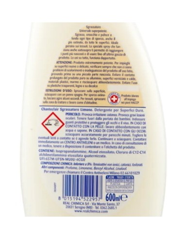 chanteclair sgrassatore universale spray 600ml - limone: tuttocasashop.it: pulizia e cura della casa
