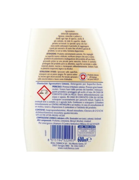 chanteclair sgrassatore universale spray 600ml - limone: tuttocasashop.it: pulizia e cura della casa