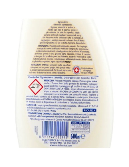 chanteclair sgrassatore universale spray 600ml - ricarica - lavanda: tuttocasashop.it: pulizia e cura della casa