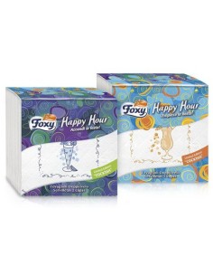 foxy happy hour tovaglioli doppiovelo 33x33cm - 50 pezzi - decori assortiti: tuttocasashop.it: carta & monouso