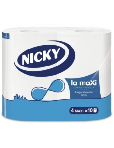 nicky la maxi carta igienica lunghissima durata - 4 rotoloni da 500 strappi: tuttocasashop.it: carta & monouso