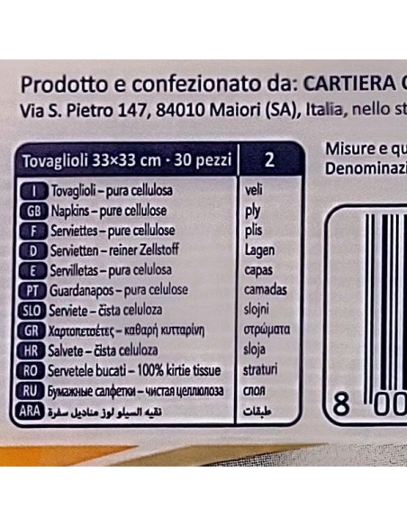 vit class tovaglioli ovattati doppio velo - 33x33cm - 30 pezzi: tuttocasashop.it: carta & monouso