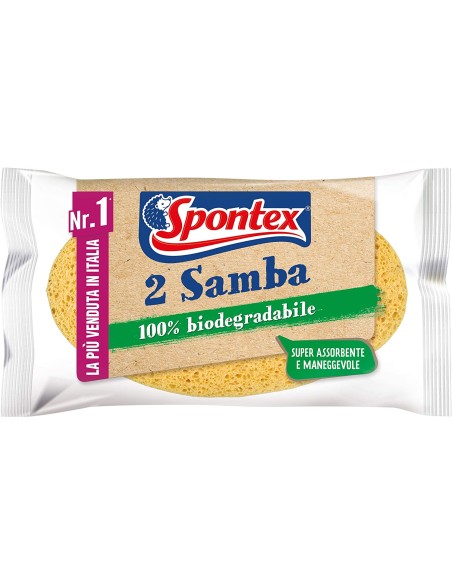 spontex samba - spugne da bagno 100% biodegradabili - 2 pezzi: tuttocasashop.it: igiene e cura della persona