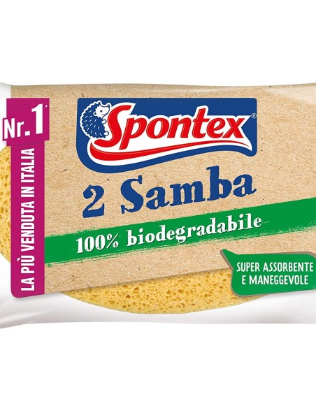 spontex samba - spugne da bagno 100% biodegradabili - 2 pezzi: tuttocasashop.it: igiene e cura della persona