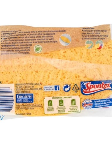 spontex samba - spugne da bagno 100% biodegradabili - 2 pezzi: tuttocasashop.it: igiene e cura della persona