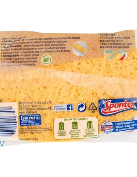 spontex samba - spugne da bagno 100% biodegradabili - 2 pezzi: tuttocasashop.it: igiene e cura della persona