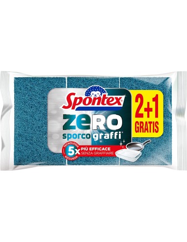 spontex zero - spugne con abrasivo - 3 pezzi - zero sporco - zero graffi: tuttocasashop.it: pulizia e cura della casa