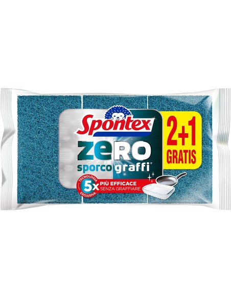 spontex zero - spugne con abrasivo - 3 pezzi - zero sporco - zero graffi: tuttocasashop.it: pulizia e cura della casa