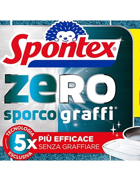 spontex zero - spugne con abrasivo - 3 pezzi - zero sporco - zero graffi: tuttocasashop.it: pulizia e cura della casa