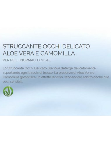 glenova struccante occhi delicato - 200ml - con aloe vera e camomilla: tuttocasashop.it: igiene e cura della persona