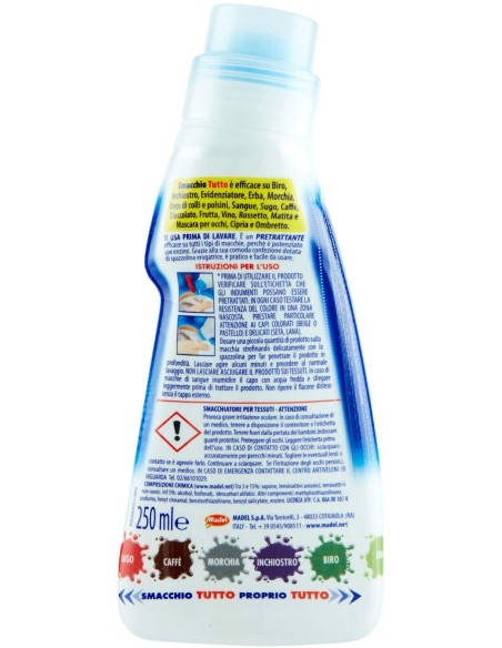 smacchio tutto - 250ml - pretrattante concentrato ad azione rapida: tuttocasashop.it: prodotti per bucato e tessuti