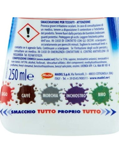 smacchio tutto - 250ml - pretrattante concentrato ad azione rapida: tuttocasashop.it: prodotti per bucato e tessuti