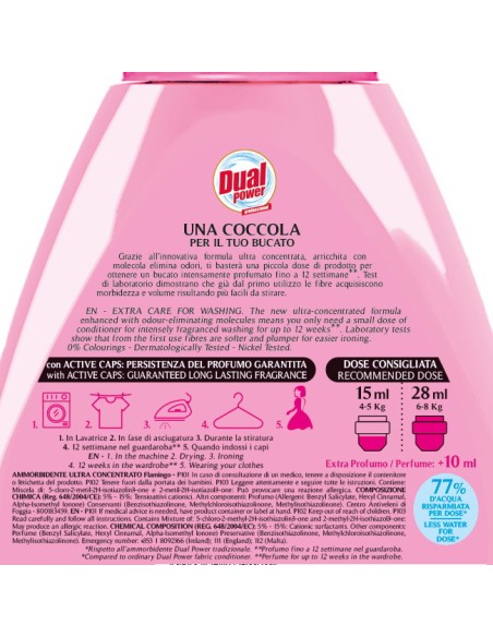 dual power ultra ammorbidente concentrato 24 lavaggi - 600ml - flamingo: tuttocasashop.it: prodotti per bucato e tessuti