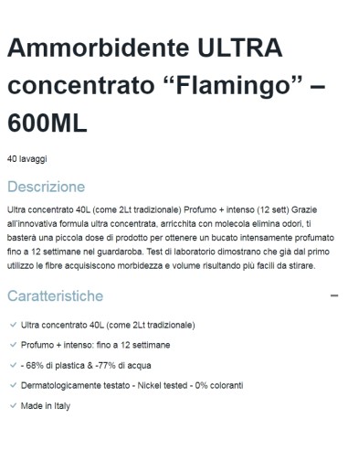 dual power ultra ammorbidente concentrato 24 lavaggi - 600ml - flamingo: tuttocasashop.it: prodotti per bucato e tessuti