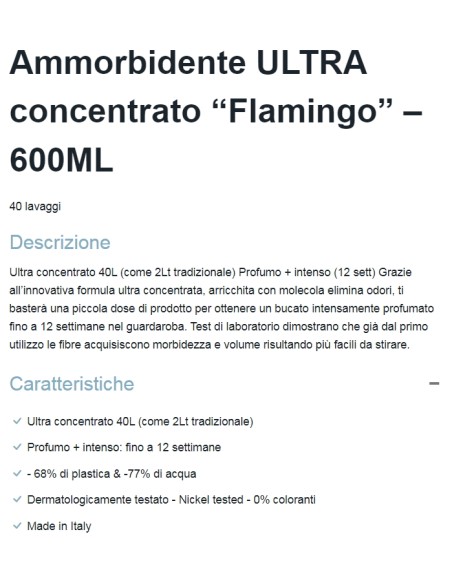 dual power ultra ammorbidente concentrato 24 lavaggi - 600ml - flamingo: tuttocasashop.it: prodotti per bucato e tessuti