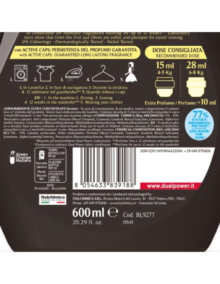 dual power ultra ammorbidente concentrato 24 lavaggi - 600ml - incanto: tuttocasashop.it: prodotti per bucato e tessuti