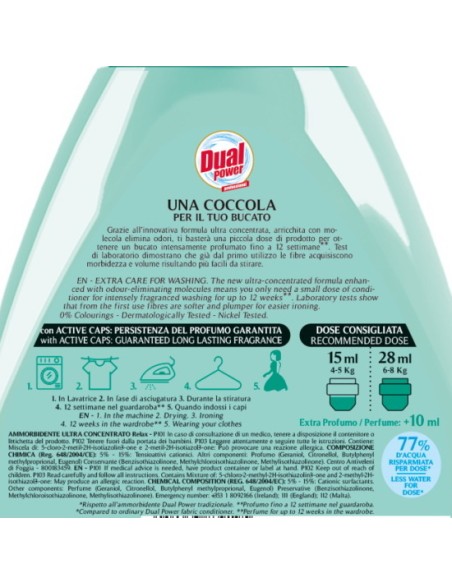 dual power ultra ammorbidente concentrato 24 lavaggi - 600ml - relax: tuttocasashop.it: prodotti per bucato e tessuti