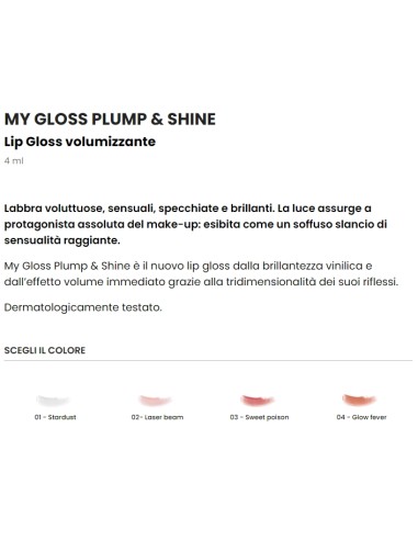 astra my gloss plump & shine - lip gloss volumizzante - 01 - stardust: tuttocasashop.it: igiene e cura della persona