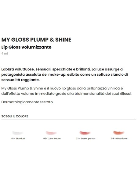 astra my gloss plump & shine - lip gloss volumizzante - 03 - sweet poison: tuttocasashop.it: igiene e cura della persona