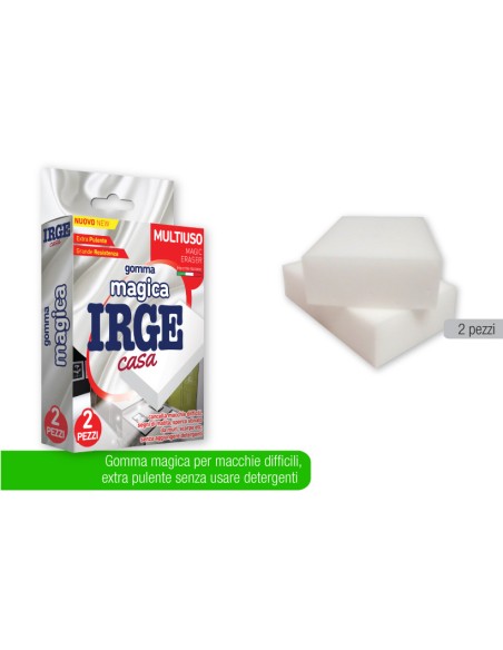irge gomma magica multiuso - 2 pezzi - extra pulente - grande resistenza: tuttocasashop.it: pulizia e cura della casa
