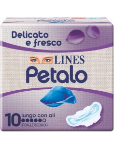 lines petalo blu assorbenti - 10 pezzi - anatomico lungo con ali: tuttocasashop.it: igiene e cura della persona