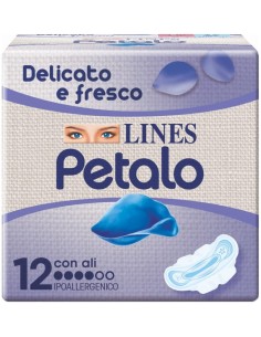 lines petalo blu assorbenti - 12 pezzo - anatomico con ali: tuttocasashop.it: igiene e cura della persona