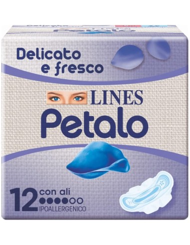 lines petalo blu assorbenti - 12 pezzo - anatomico con ali: tuttocasashop.it: igiene e cura della persona