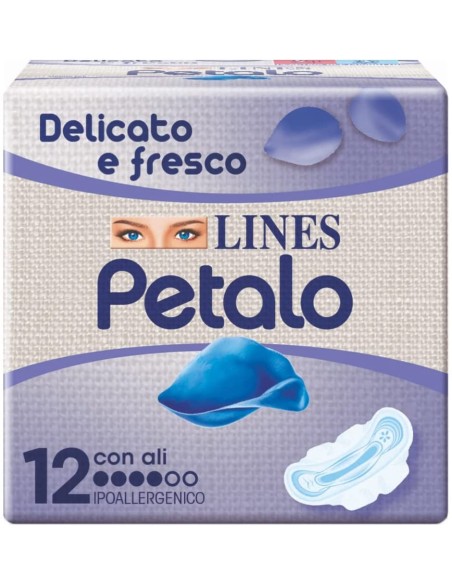 lines petalo blu assorbenti - 12 pezzo - anatomico con ali: tuttocasashop.it: igiene e cura della persona