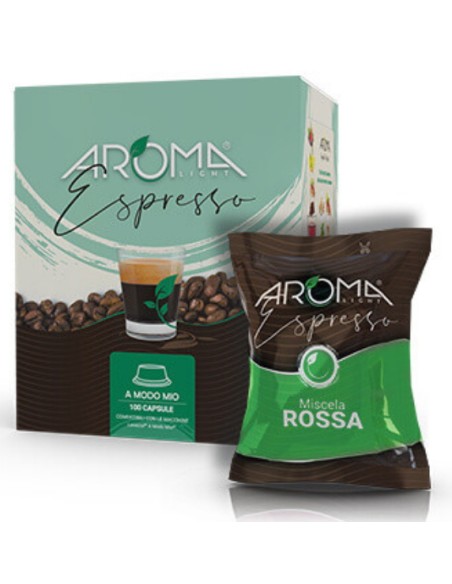 aroma light caffe espresso 100 capsule - miscela rossa - a modo mio: tuttocasashop.it: altro - bazar