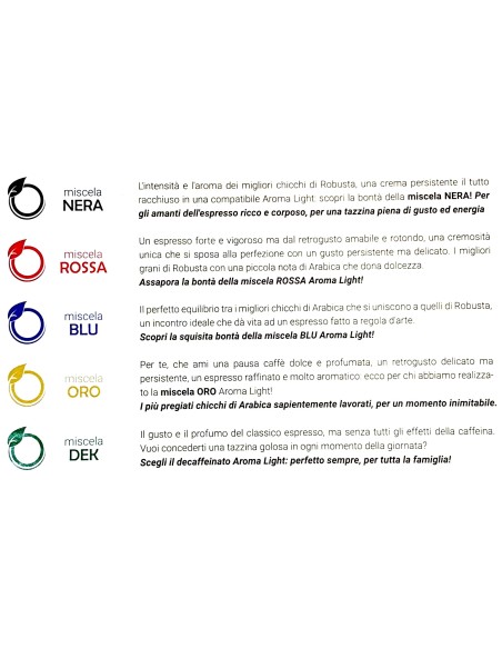 aroma light caffe espresso 100 capsule - miscela nera - nespresso: tuttocasashop.it: altro - bazar