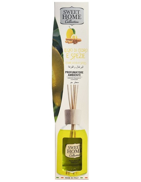 suarez sweet home diffusore essenza 100ml con bastoncini - cedro e spezie: tuttocasashop.it: pulizia e cura della casa