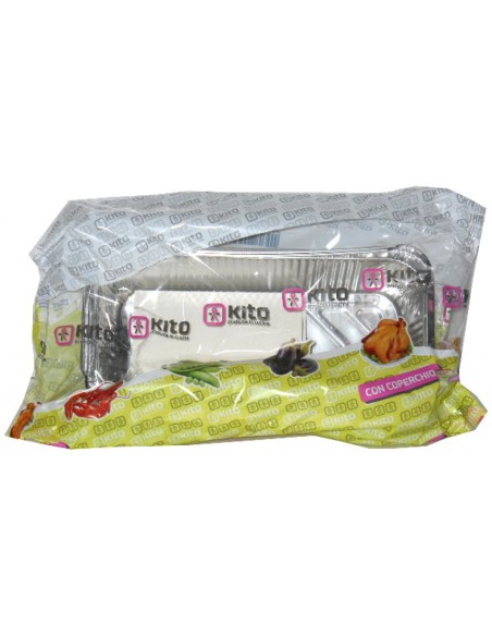 kito 2 vaschette in alluminio da 3 porzioni - con coperchio: tuttocasashop.it: carta & monouso