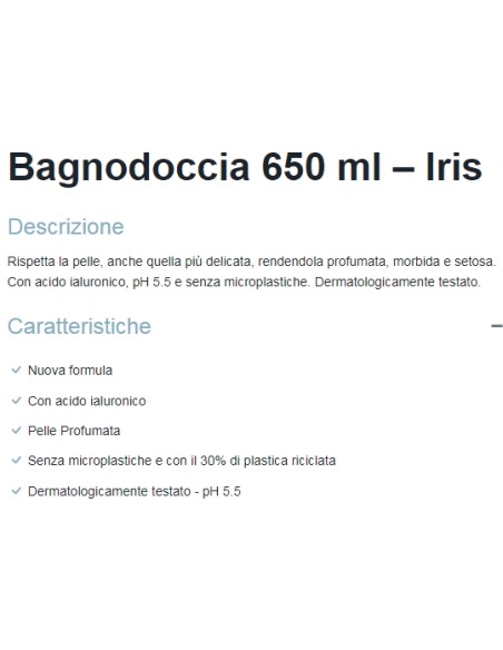 dermomed bagnodoccia 650ml - ph 5.5 con acido ialuronico - iris: tuttocasashop.it: igiene e cura della persona
