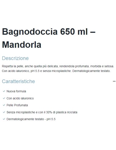 dermomed bagnodoccia 650ml - ph 5.5 con acido ialuronico - mandorla: tuttocasashop.it: igiene e cura della persona