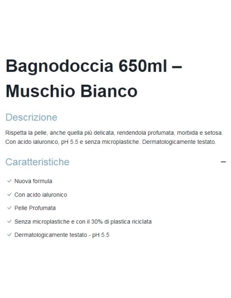 dermomed bagnodoccia 650ml - ph 5.5 con acido ialuronico - muschio bianco: tuttocasashop.it: igiene e cura della persona