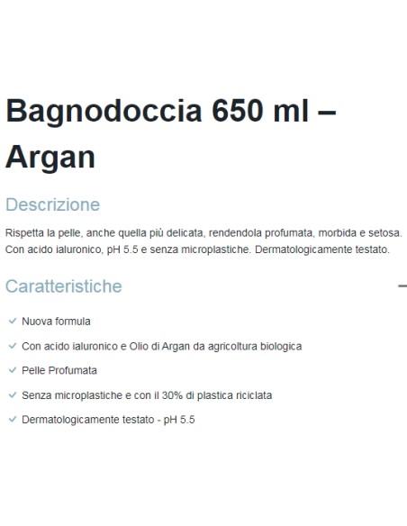 dermomed bagnodoccia 650ml - ph 5.5 con acido ialuronico - argan: tuttocasashop.it: igiene e cura della persona