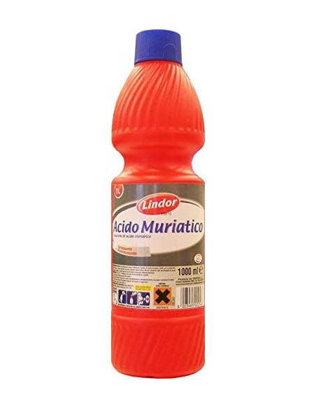 lindor acido muriatico - 1 litro - disincrostante per wc e superfici: tuttocasashop.it: pulizia e cura della casa