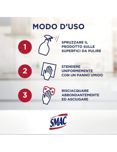 smac brillacciaio 520ml spray - detergente per superfici in acciaio: tuttocasashop.it: pulizia e cura della casa