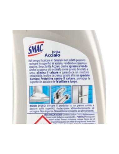smac brillacciaio 520ml crema - detergente per superfici in acciaio: tuttocasashop.it: pulizia e cura della casa