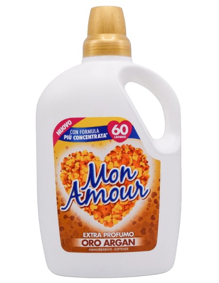mon amour ammorbidente 60 lavaggi 3000ml - oro - argan: tuttocasashop.it: prodotti per bucato e tessuti