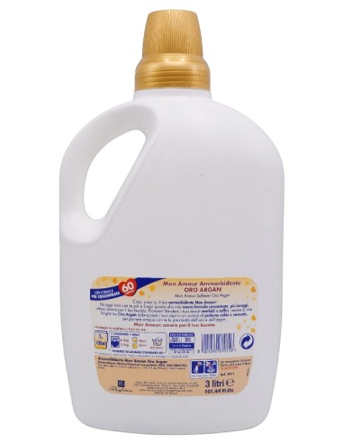 mon amour ammorbidente 60 lavaggi 3000ml - oro - argan: tuttocasashop.it: prodotti per bucato e tessuti