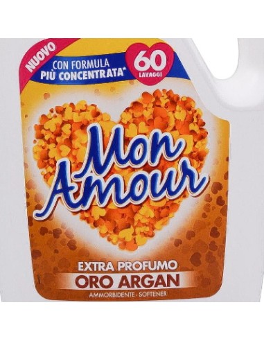 mon amour ammorbidente 60 lavaggi 3000ml - oro - argan: tuttocasashop.it: prodotti per bucato e tessuti