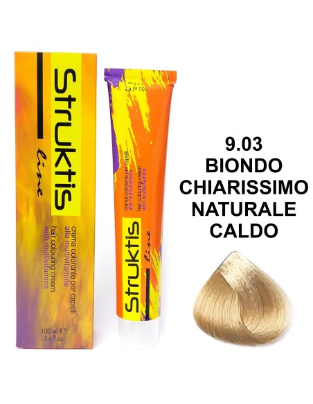 struktis crema colorante 100ml - 9.03 biondo chiarissimo naturale caldo: tuttocasashop.it: igiene e cura della persona