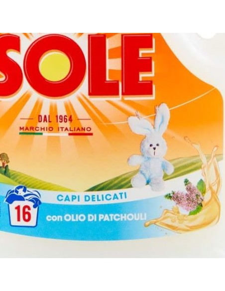 sole detersivo liquido 16 lavaggi 1l - capi delicati - talco: tuttocasashop.it: prodotti per bucato e tessuti