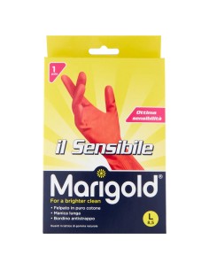 marigold il sensibile guanti felpati in gomma - taglia l grande 8.5: tuttocasashop.it: pulizia e cura della casa