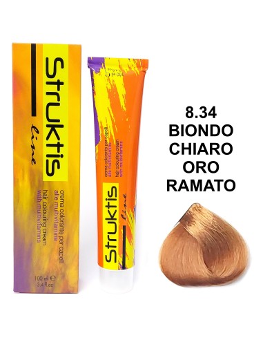 struktis crema colorante 100ml - 8.34 biondo chiaro oro ramato: tuttocasashop.it: igiene e cura della persona