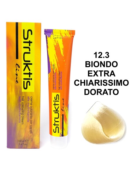 struktis crema colorante 100ml - 12.3 biondo extra chiarissimo dorato: tuttocasashop.it: igiene e cura della persona
